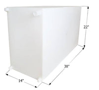 Icon 50 Gallon Fresh Water Tank with 1/2" Fittings (38"L x 22"W x 14"H)  • 12717