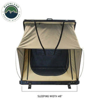 Overland Vehicle Systems LD TMON Clamshell Aluminum Hard Shell Roof Top Tent - 2 Person Capacity, Tan Body & Green Rainfly  • 18119935