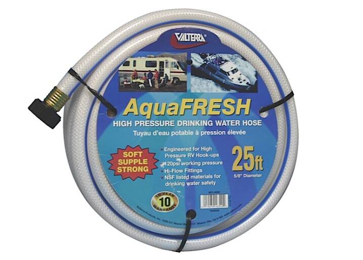 Valterra AquaFRESH White High Pressure Drinking Water Hose, 5/8" x 25'  • W01-6300