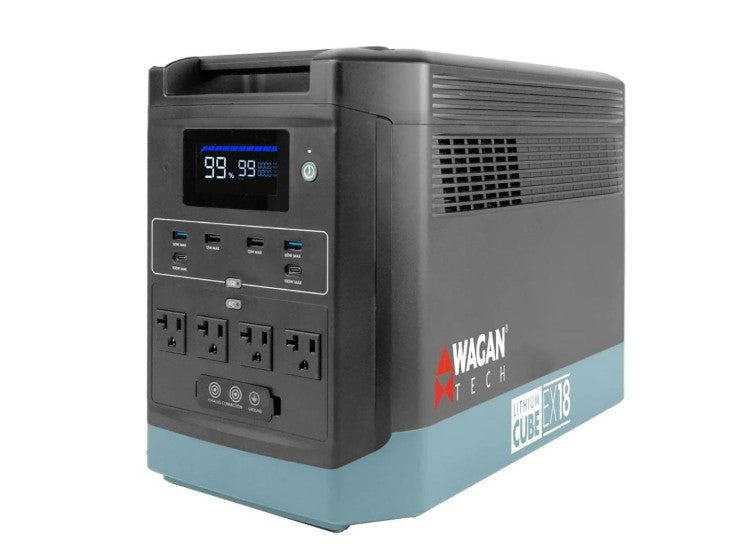 Wagan Tech Lithium Cube EX18 Power Station, 1440Wh, 1800W, Solar Generator  • 8837