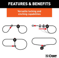 Curt Cable Lock, Vinyl-Coated Braided Steel, 6' x 3/8"  • 23666