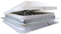 Heng's 14" x 14" Galvanized Metal Base Roof Vent with White Manual Lid & Fan  • 71112A-C2G1