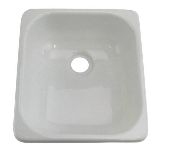 Lippert 13" x 15" Square Drop-In ABS Galley/Outdoor Kitchen Sink, White  • 209630