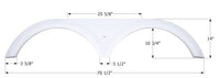 Icon 70-1/2"L x 14"H (10-3/4" Arch Heigh) Polar White Tandem Fender Skirt for Keystone Model  • 12842
