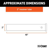 Curt 48" Raw Steel Receiver Tubing, 2" Receiver  • 49480