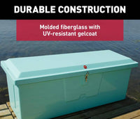Taylor Made Stow N’ Go Standard Fiberglass Dock Box, Medium (24"H X 72"W X 23"D), Seafoam Green  • 83552SF