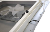 Heng's 14" x 14" Galvanized Metal Base Roof Vent with White Manual Lid & Fan  • 71112A-C2G1
