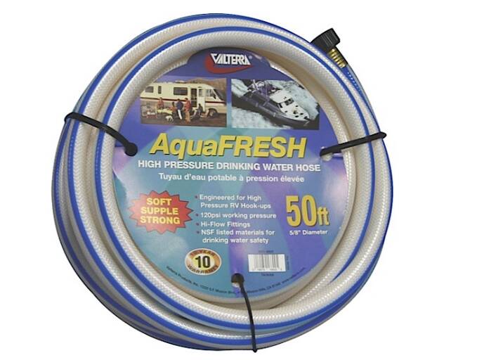 Valterra AquaFRESH White High Pressure Drinking Water Hose 5/8" x 50'  • W01-6600