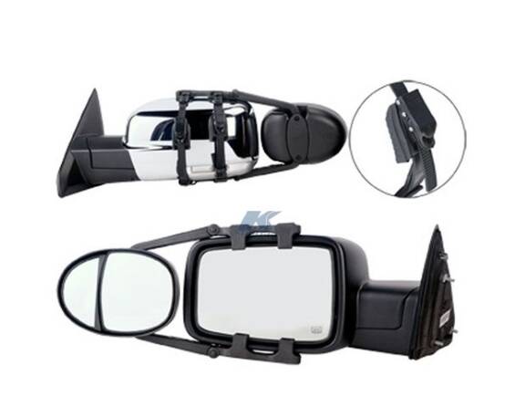 K-Source Universal Dual Lens Towing Mirrors w/ Ratchet Mount System, 5" x 7" Mirror, Pair  • 3990