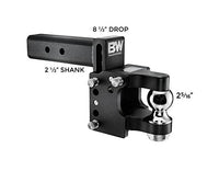B&W Tow & Stow Adjustable Pintle Hitch - 2.5" Receiver - 2 5/16" Ball - 8.5" Drop  • TS20056