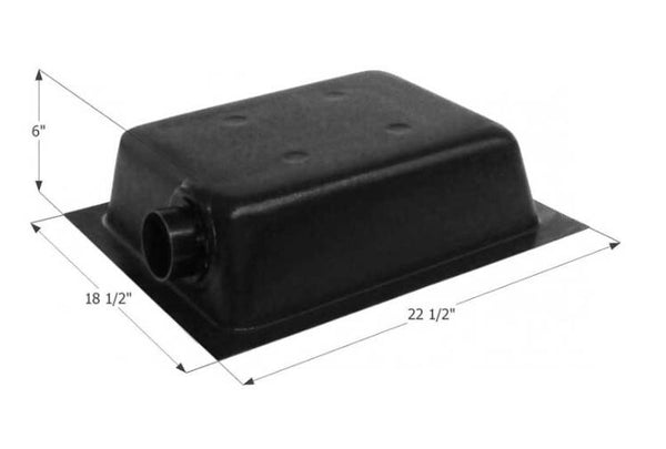 Icon Waste Holding Tank with Left End or Bottom Drain & 3" Spigot Fitting - 8 Gallon Capacity  • 01682