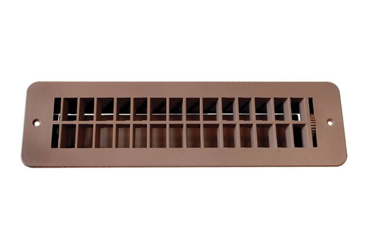 RV Designer 3.5" x 12" Tan Plastic Floor Register w/ Damper  • H860
