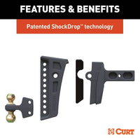Curt  Rebellion XD Adjustable Cushion Hitch, 2-1/2" Shank, 2" and 2-5/16" Balls, 20K  • 45955