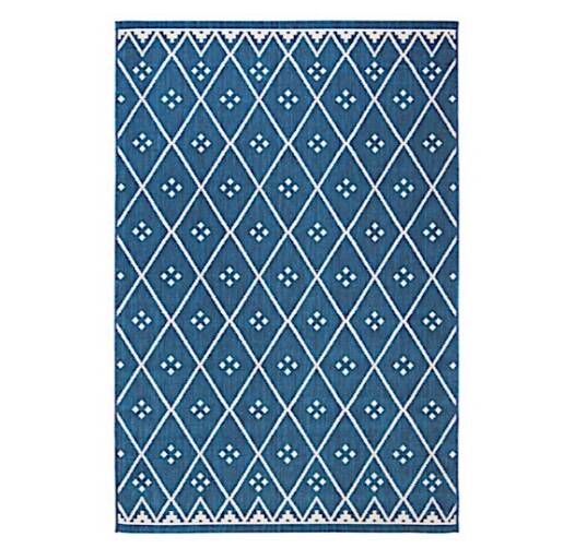 Safavieh Courtyard Collection Outdoor 5'3"X7'7" Medium Rectangle Rug - Navy/Light Beige  • CY6303-258-5