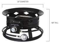 Flame King Outdoor Portable Propane Gas 19" Fire Pit Bowl with Self Igniter, Cover, and Carry Straps  • FKG6501D