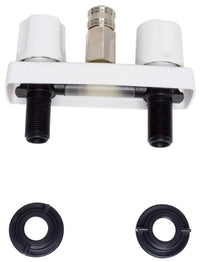 Valterra D&W, Spray-Away 4" Hot/Cold Replacement Valve w/ Quick Connect, Plastic Cartridge, 1-1/2" Shank, White with Acrylic Knob Handles  • PF213247