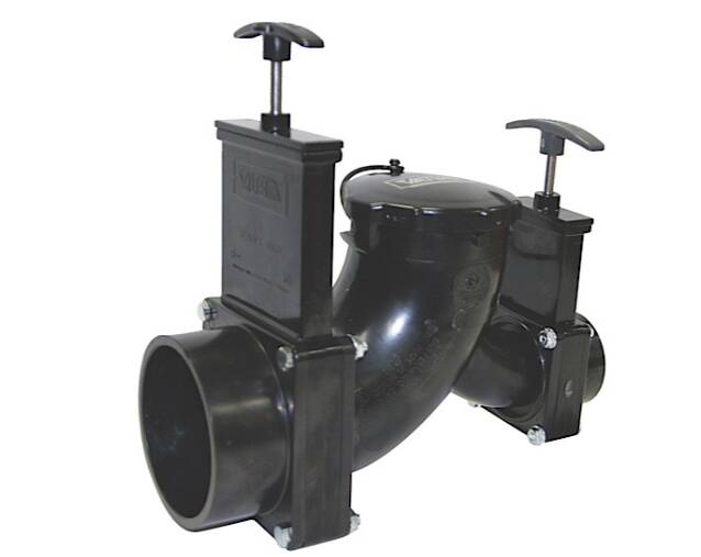 Valterra Ell Black Double Rotating Valve 3" Hub x 1-1/2" Hub x 3" Bayonet with Cap  • T80