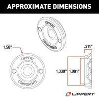 Lippert Universal Rubber Inserts for Axle Hub Dust Caps - 2,000 to 8,000 lbs, 10 Pack  • 693722