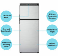 Norcold 12V DC 10 Cu. Ft. Refrigerator, Left Hand Swing, Stainless Steel  • N10DCSSL