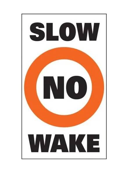 Taylor Made Sur-Mark Buoy Label - Slow No Wake, 13" x 24"  • 46181