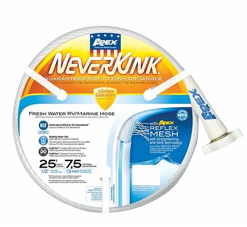 Teknor Apex NeverKink RV Fresh Water Hose - 50' x 5/8" ID  • 8602-50