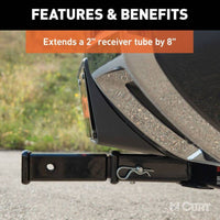 Curt 8" Receiver Tube Extender, 2" Solid Shank, 3.500 LBS  • 45791