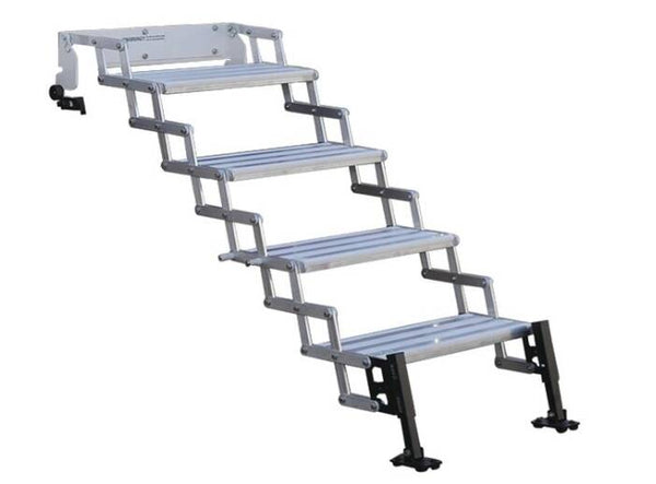 Torklift GlowStep Stow N' Go 20"W x 8.56"D x 7.5"R Aluminum White 4 Entry Steps  • A7844