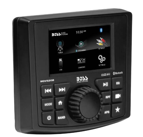 BOSS Audio Systems Marine Gauge Receiver, Weatherproof, 3" LCD  • MGV520B