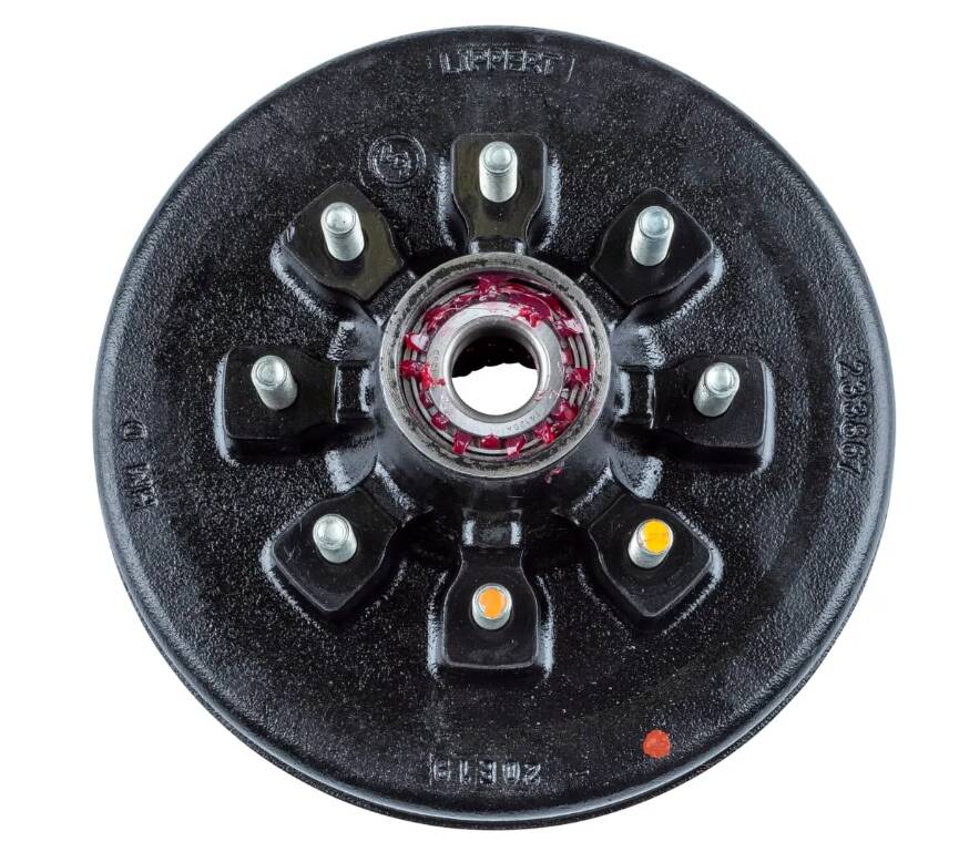 Lippert RV Brake Drum Hub Assembly for 7,000-lb. Axle - 8 on 6.5", 9/16" Stud, Fully Assembled  • 814204
