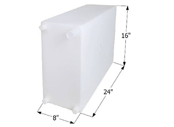 Icon 12 Gallon Fresh Water Tank with 1/2" Fittings, 24"L x 16"W x 8"H  • 12730