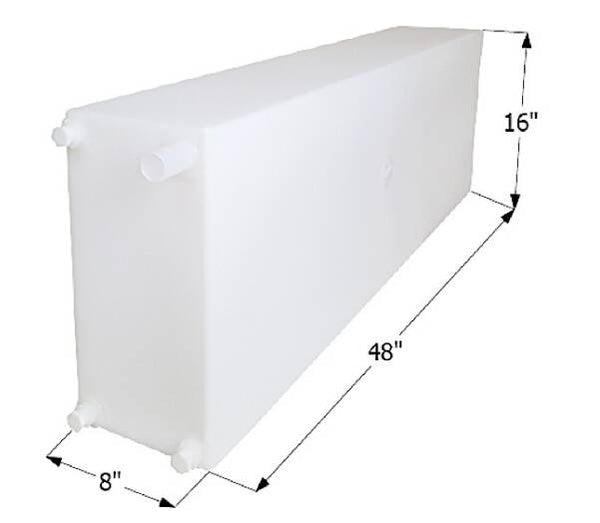 Icon 25 Gallon Fresh Water Tank w/ 1/2" Fittings, 48"L x 16"W x 8"H  • 12733