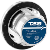 DS18 6.5" 2-Way Coaxial Marine Speaker With LED RGB Lights 100 Watts Rms 4-Ohm -White, Pair  • NXL-6