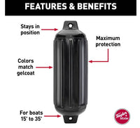 Taylor Made Super Gard Boat Fender, Black Onyx, 8.5" x 26"  • 952824