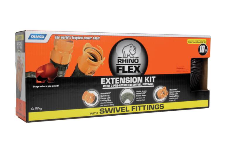 Camco RhinoFlex 10' Extension Sewer Hose With Swivel Lug and Swivel Bayonet Fittings  • 39764