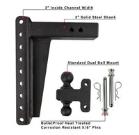 Bulletproof Hitches 3.0" Heavy Duty 12" Drop Drop/Rise Hitch  • HD3012