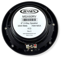 Jensen 6.5" Marine Hi-Performance Speakers, Graphite, Pair  • MSX60RVR