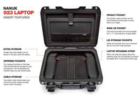 Nanuk 923 Waterproof Hard Case W/Laptop Kit, W/Strap - Black  • 923-LK01