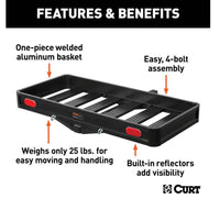 Curt 49" x 22" Black Aluminum Basket Cargo Carrier 2" Shank  • 18113
