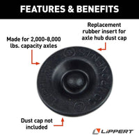 Lippert Universal Rubber Inserts for Axle Hub Dust Caps - 2,000 to 8,000 lbs, 10 Pack  • 693722