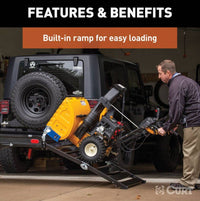 Curt 50" X 30" Black Aluminum Hitch Cargo Carrier with Ramp (Folding 2" Shank)  • 18112