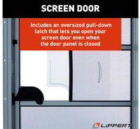 Lippert Right Hinge RV Radius Entry Door with Screen Door with Drip Cap & Threshold - 26" x 72" - White  • V000040259
