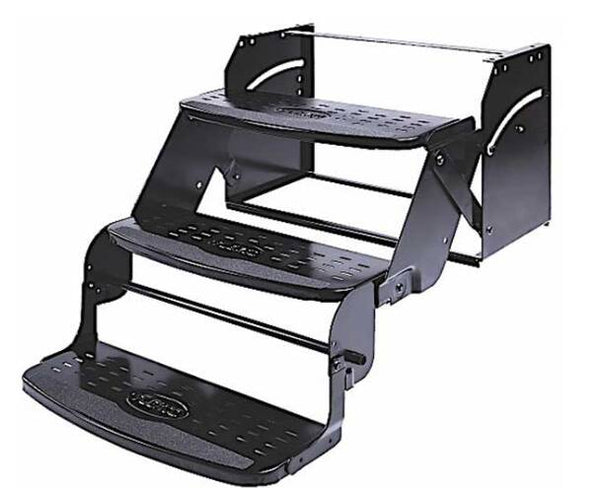 Stromberg Carlson  Flexco Manual Pull-Out Steps for RVs - Triple - 8" Drop/Rise - 24" Wide - 300 lbs  • SMFP-3100