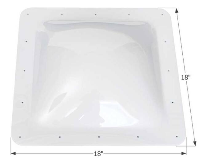 Icon RV Skylight 14" x 14" - Translucent White  • 01817