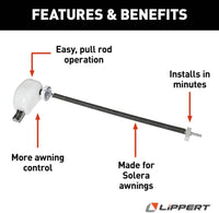 Lippert Solera Manual Pull Style Awning Idler Head Assembly - White  • 272397