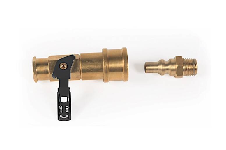 Camco Brass Low Pressure Quick Connect Valve for Low Pressure Propane Systems (1/4" Female Thread to 1/4" Female Quick Connect)  • 59853