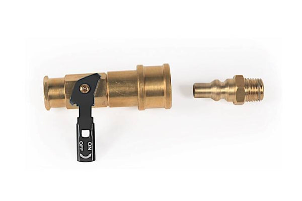 Camco Brass Low Pressure Quick Connect Valve for Low Pressure Propane Systems (1/4" Female Thread to 1/4" Female Quick Connect)  • 59853