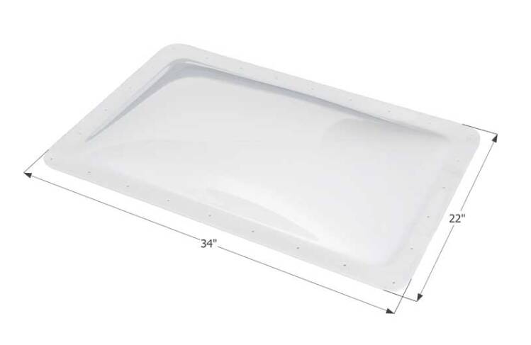 Icon RV Skylight, 30" x 18" - Translucent White  • 01855