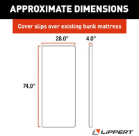 Lippert Teddy Bear Bunk Mat Cover - 28" x 74" x 4" (Tan)  • 679282