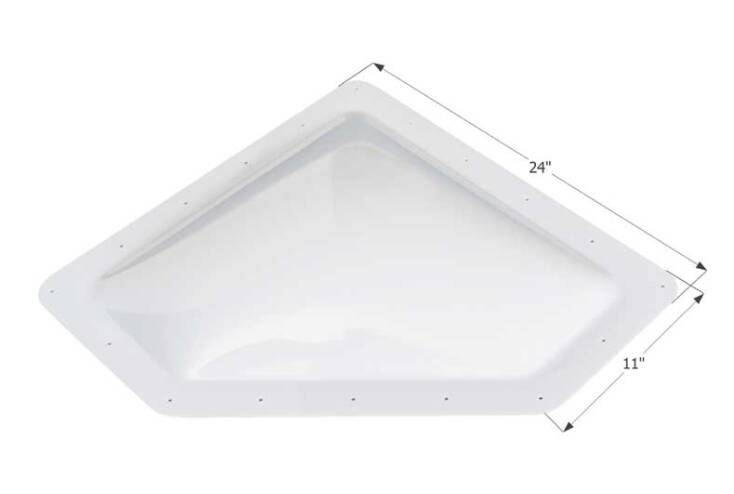 Icon Neo Angle RV Skylight 20" x 8" - Translucent White  • 01865
