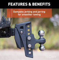 Curt Rebellion XD Adjustable Cushion Hitch, 15k 2" Shank w/ 2" & 2-5/16" Balls  • 45951